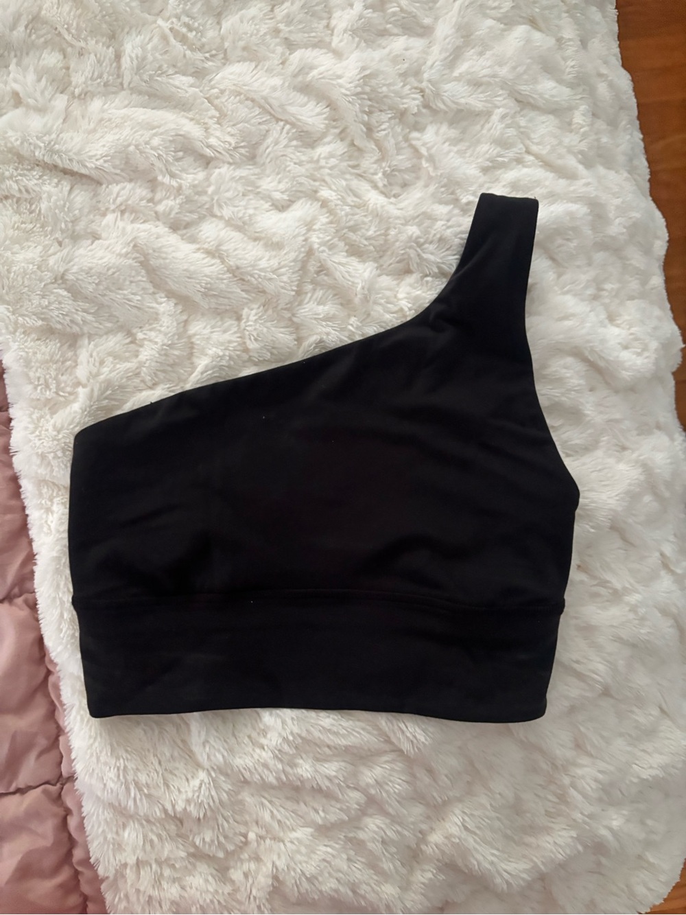 One-Shoulder Black Lululemon Sports Bra